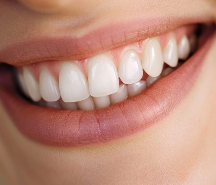 Beautiful Woman Smile With White Teeth. Concept of Teeth Whitening, Dental Health and Lip Care.